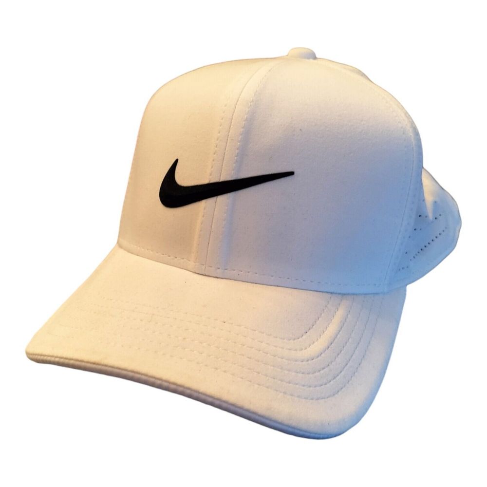 Men's White Nike Hat Swoosh Logo Stretchy Band New Without Tags